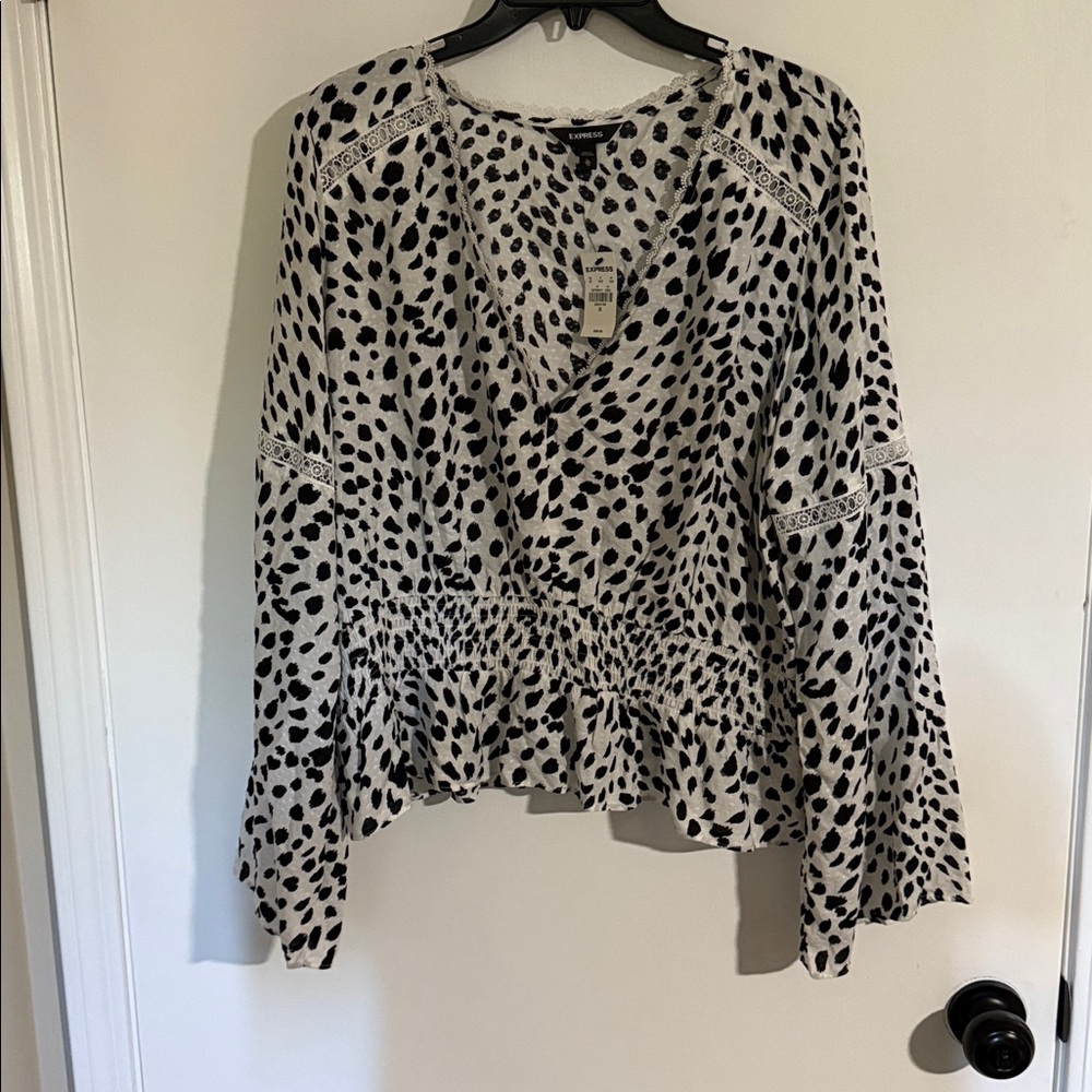 Express Monochrome Leopard Print Top